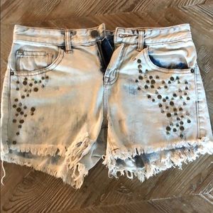 BDG fringe stud jean shorts